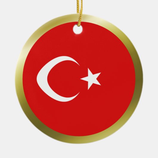 Die Türkei-Flaggen-Verzierung Keramikornament (Vorne)