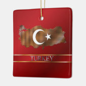 Die Türkei-Karte und türkische Keramikornament (Links)