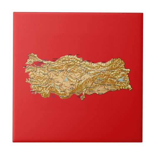 Die Türkei-Karten-Fliese Fliese (Vorderseite)