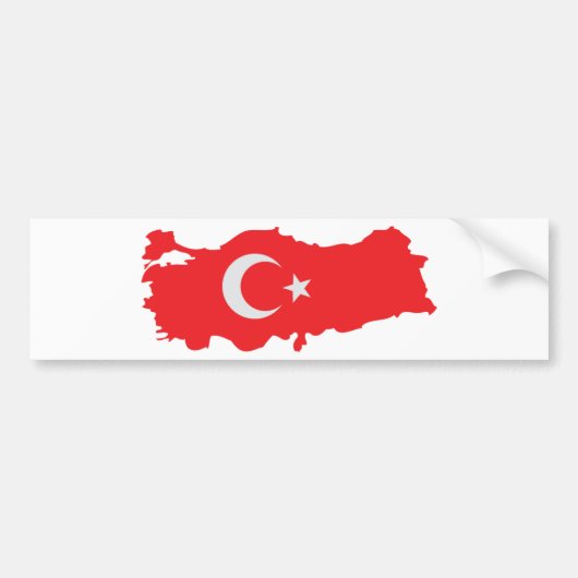 Die Türkei-Konturnflaggenikone Autoaufkleber (Vorne)
