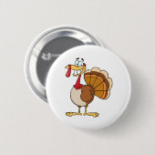 Die Türkei-Maskottchen-Cartoon-Charakter Button (Vorne & Hinten)