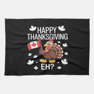 Die Türkei mit Kanada Flag Happy Thanksgiving Day Geschirrtuch
