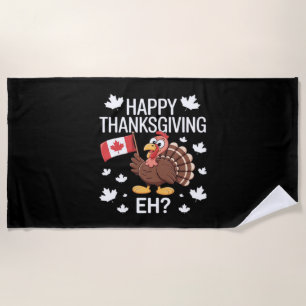 Die Türkei mit Kanada Flag Happy Thanksgiving Day Strandtuch