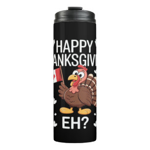 Die Türkei mit Kanada Flag Happy Thanksgiving Day Thermosbecher