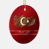 Die Türkei-Pixel-Karte und türkische Flagge Keramikornament (Rechts)