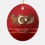Die Türkei-Pixel-Karte und türkische Flagge Keramikornament (Links)