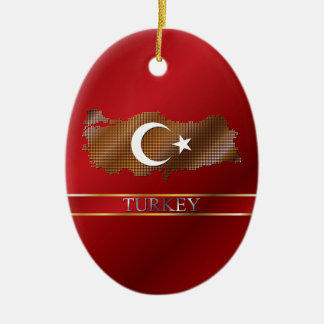Die Türkei-Pixel-Karte und türkische Flagge Keramikornament
