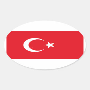 Die Türkei/türkische Flagge Ovaler Aufkleber