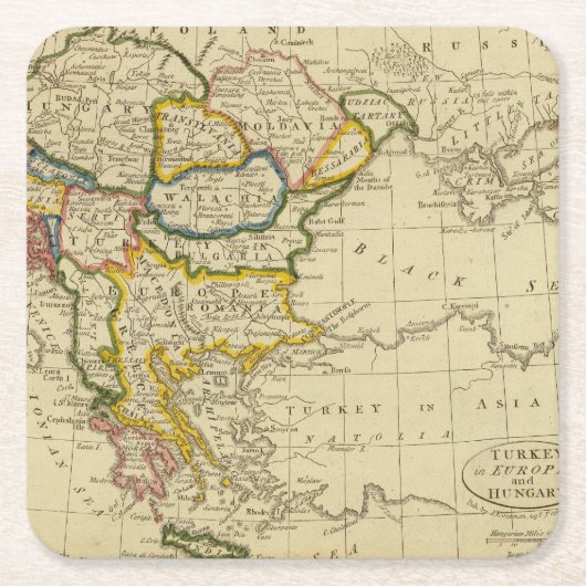 Die Türkei, Ungarn Rechteckiger Pappuntersetzer (Vorderseite)