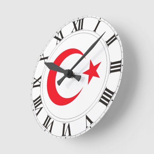 Die Türkei-Wappen Runde Wanduhr (Winkel)