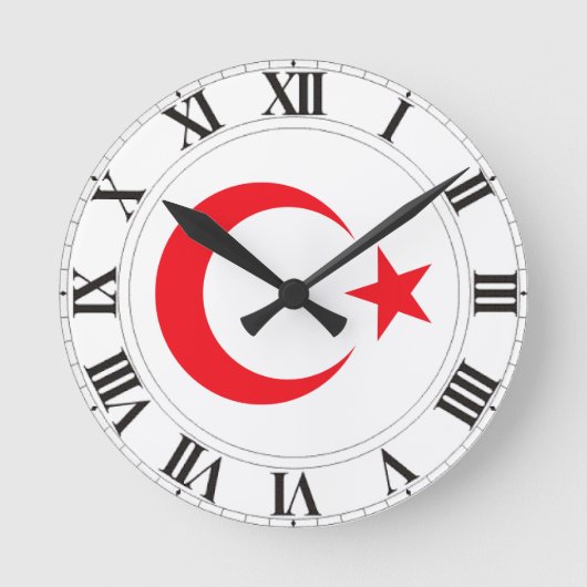 Die Türkei-Wappen Runde Wanduhr (Vorderseite)