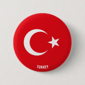 Die türkische Flagge Charming Patriotic Button (Vorderseite)