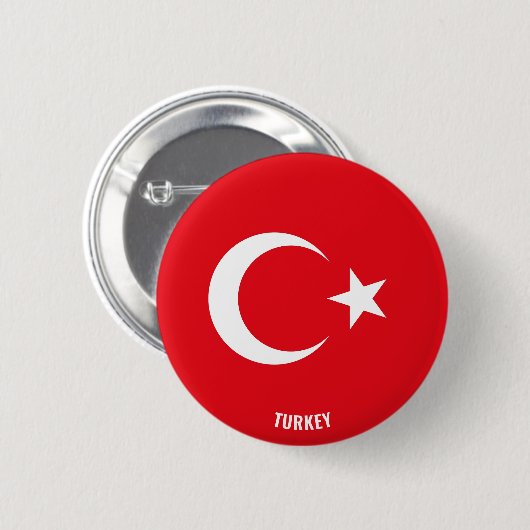 Die türkische Flagge Charming Patriotic Button (Vorne & Hinten)