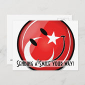 Die türkische Flagge lächelnd Postkarte (Vorne/Hinten)