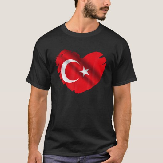 Die türkische Flagge über die Form der Türkei im H T-Shirt (Vorderseite)
