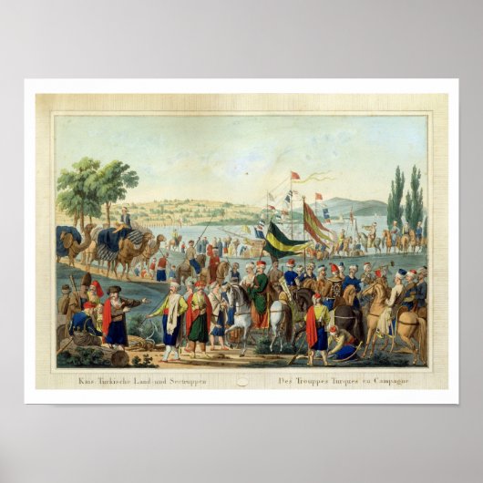 Die türkischen Truppen im Wahlkampf (Gravur) Poster (Vorne)