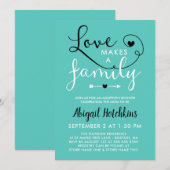 Die türkisfarbene Liebe macht eine Dusche in der A Einladung (Vorne/Hinten)