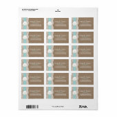 Die türkisfarbene Sand Dollar Beach Hochzeitskolle Adressaufkleber (Vorne)