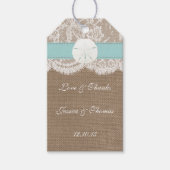 Die türkisfarbene Sand Dollar Beach Hochzeitskolle Geschenkanhänger (Vorderseite)