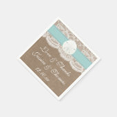 Die türkisfarbene Sand Dollar Beach Hochzeitskolle Serviette (Ecke)