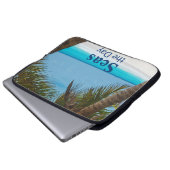 Die türkisfarbene Strandszene Laptopschutzhülle (Vorne Knopf)
