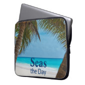 Die türkisfarbene Strandszene Laptopschutzhülle (Vorderseite Links)
