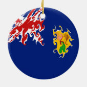 Die Turks- und Caicosinseln-Gnarly Flagge Keramik Ornament (Hinten)