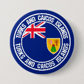 Die Turks- und Caicosinseln-rundes Emblem Button (Vorderseite)