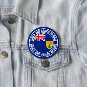 Die Turks- und Caicosinseln-rundes Emblem Button (Beispiel)