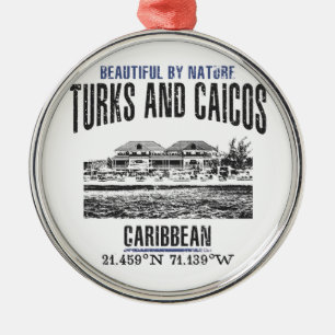 Die Turks- und Caicosinseln Silbernes Ornament