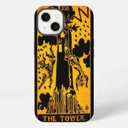 Die Turm Tarot Karte | Gold und Schwarz | iPhone 13 Hülle