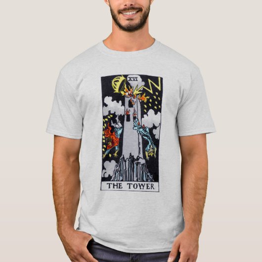 Die Turm-Tarot-Karte T-Shirt (Vorderseite)