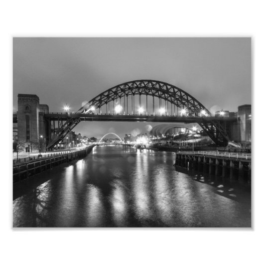 Die Tyne-Brücke in der Nacht Fotodruck (Vorne)