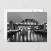 Die Tyne-Brücke in der Nacht Postkarte (Vorne/Hinten)