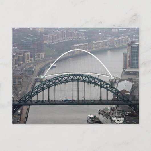 Die Tyne-Brücke und die Millennium-Brücke Postkarte (Vorderseite)