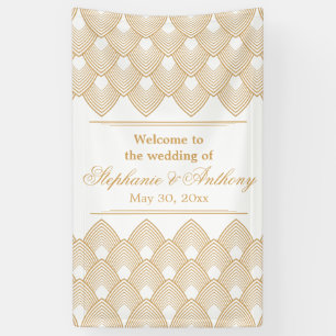 Die typische Hochzeit von Gold und White Art Deco Banner