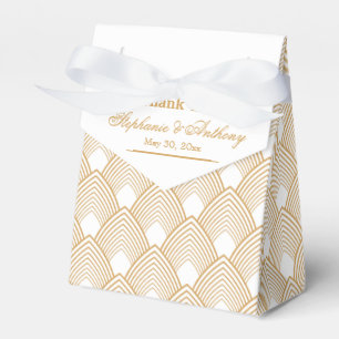 Die typische Hochzeit von Gold und White Art Deco Geschenkschachtel