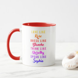 Die Typografie der Golden Girls Tasse