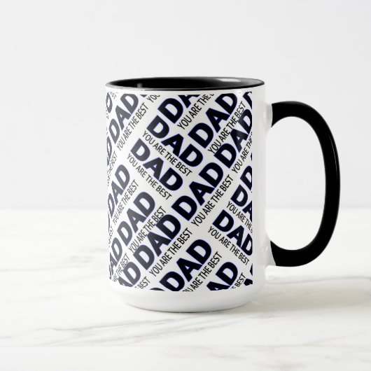 Die Typografie-Druck-Schwarzes des Vaters 15 Tasse (Rechts)