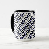 Die Typografie-Druck-Schwarzes des Vaters 15 Tasse (Vorderseite Links)