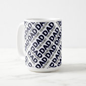 Die Typografie-Druck-Schwarzes des Vaters 15 Tasse (Vorderseite Links)
