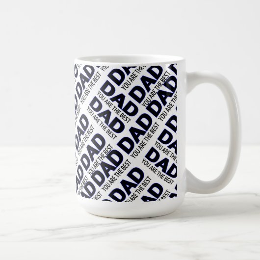 Die Typografie-Druck-Schwarzes des Vaters 15 Tasse (Rechts)