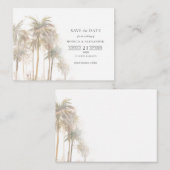 Die Typografie moderner Tropen-Bäume Save the Date Mitteilungskarte (Vorne/Hinten)