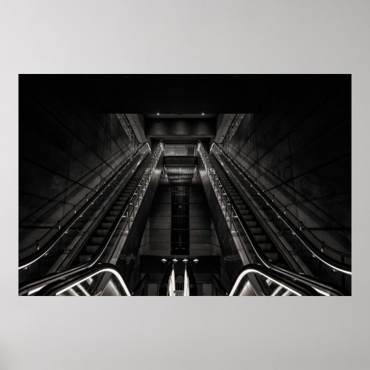 Die U-Bahnstation BLACK AND WHITE FINDE ART Poster (Vorne)