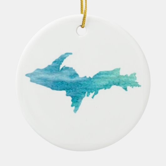 Die U.P., Michigans Upper Peninsula Ornament Aqua (Vorne)