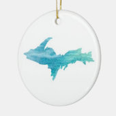Die U.P., Michigans Upper Peninsula Ornament Aqua (Links)