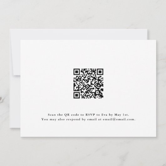 Die UAwg des QR-Codes für einfache Minimalistische Einladung (Rückseite)