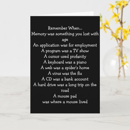 DIE ÜBER DER HILLE FRAGE "ERINNERN WENN" KARTE (Gelbe Blume)