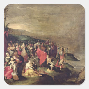 Die Überfahrt des Roten Meers Quadratischer Aufkleber