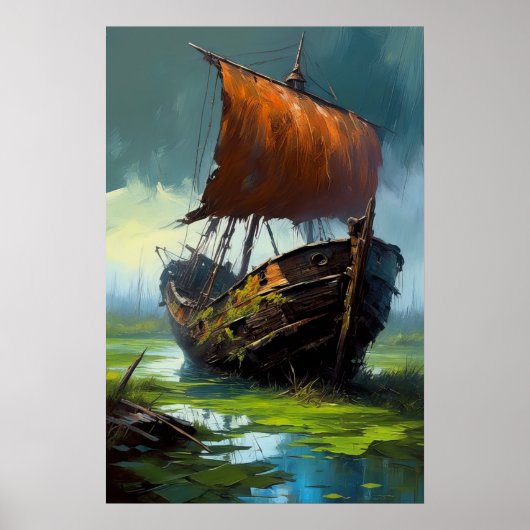 Die Übergabe des Holzboote an den Sumpf Poster (Vorne)